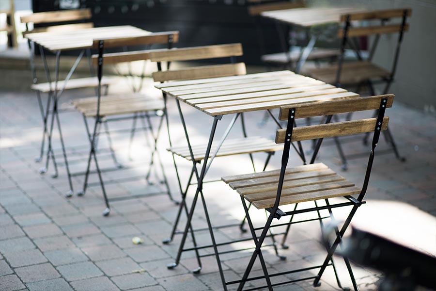 Streetside patio